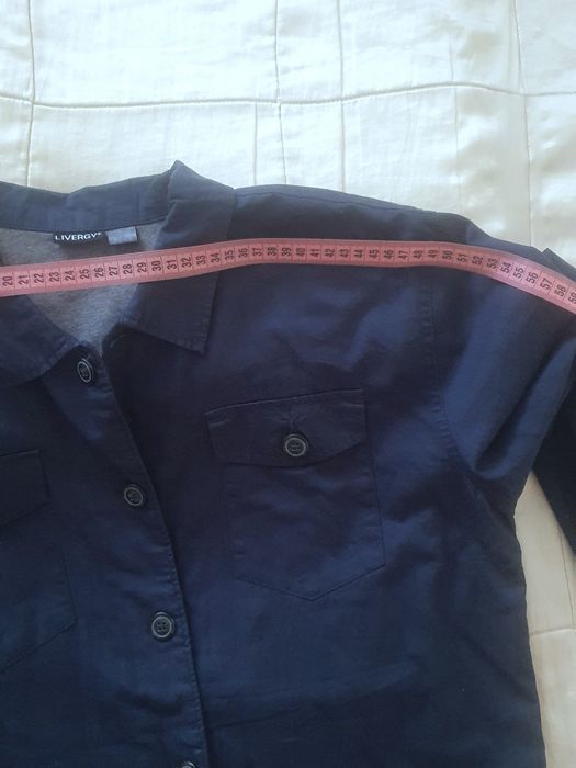 Cămașă dublată bărbați Livergy 100% bumbac L XL, albastru închis groasă