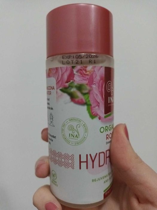 НОВА! Био Розова Вода Hydrolina за изтощена и суха кожа InaEssentials