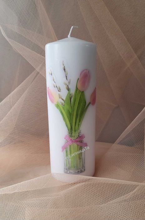 Свещ декупаж за топлина и уют