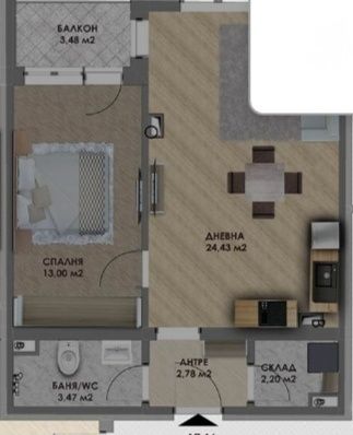 Продава се Двустаен апартамент в Пловдив, Христо Смирненски - 68 кв.м за 1203 €/кв.м - Снимка #1