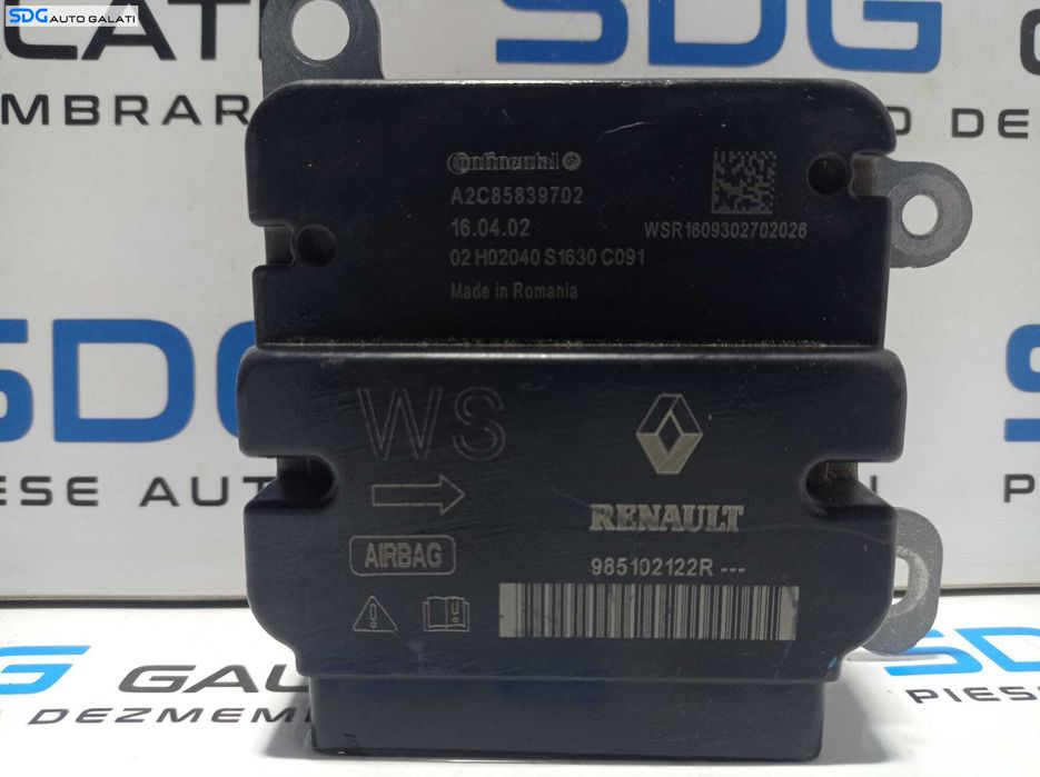 Modul Unitate Calculator Control Airbag Dacia Logan 2 2012 - 2017 Cod 985102122R A2C85839702 [L2455]