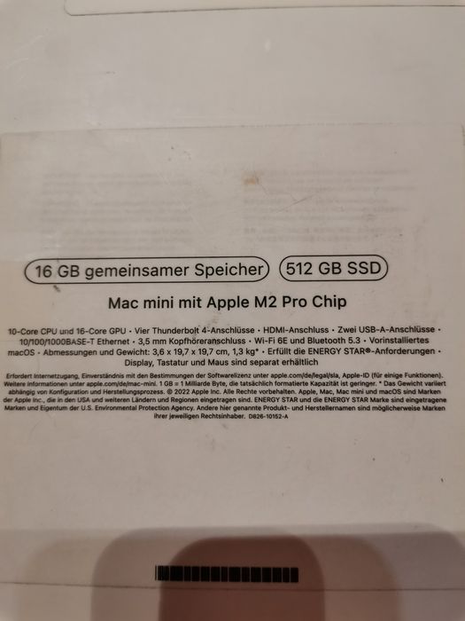 Apple Mini M2 Pro 16gb 512gb