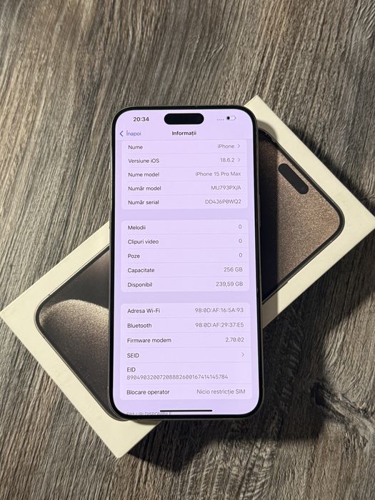 iPhone 15 Pro Max 256GB Natural Titanium