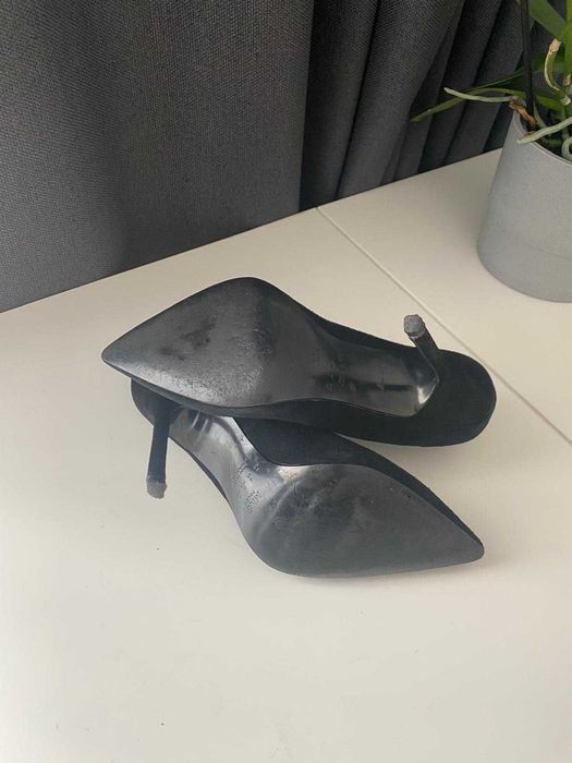 Pantofi eleganți din piele întoarsă negri MANGO - mărimea 36