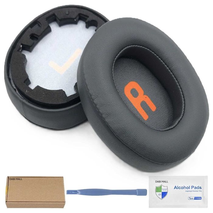 Set 2 bureti pentru casti JBL JR460NC, JR460 - Eclipse Gray - Spuma cu memorie - Piele ecologica