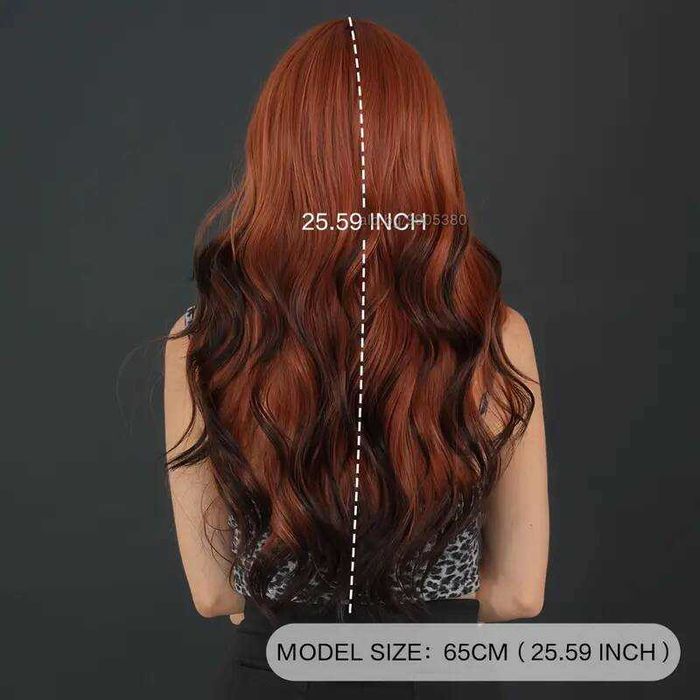 Кафява перука с черни краища и бретон