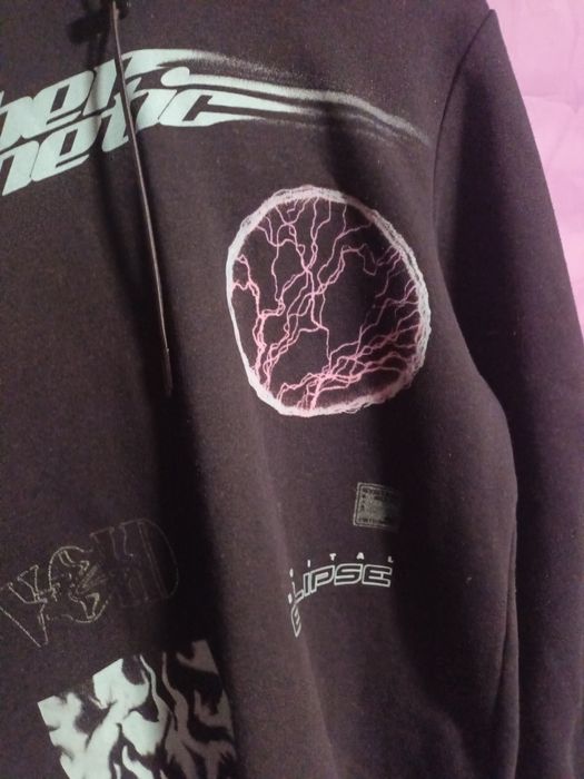 Черен мъжки суитшърт с качулка тип "hoodie"