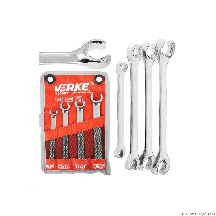 Set 4 chei inelare semideschise, pentru conducte, Premium Line, 8-17