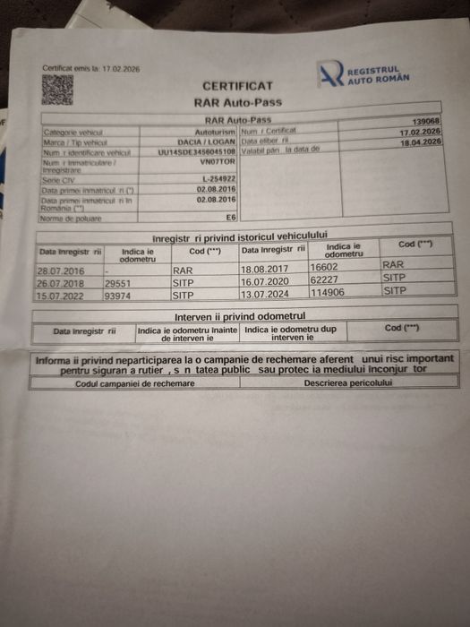 DACIA Logan 2016 1.2 GPL  euro 6