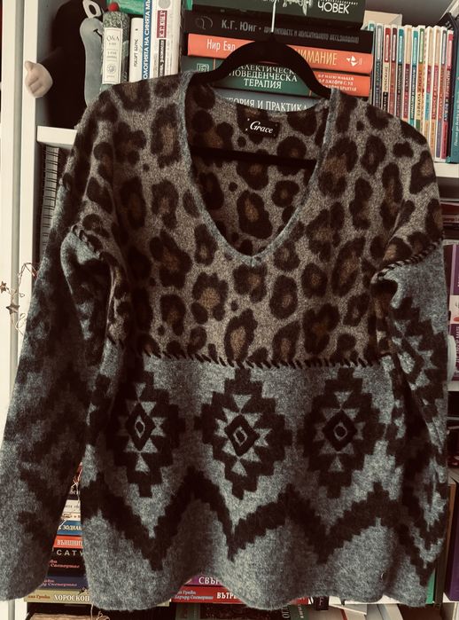 Grace забележителен пуловер Л-ХЛ вълна и алпака в състава