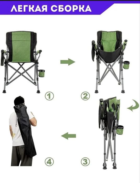 Кресло складной с чехлом!