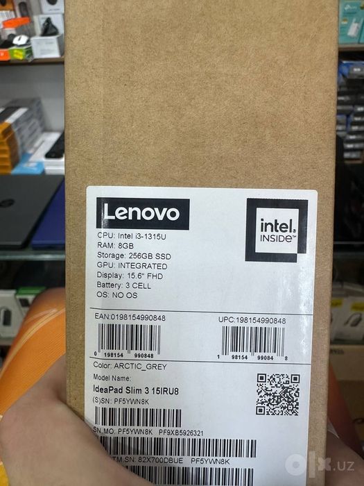(NEW) Ноутбук: Lenovo IdeaPad Slim 3 15IRU8 

- Display: 15.6” FHD (19