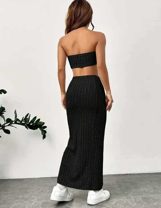 Дамски летен комплект от две части -цвят черен, размери M,L