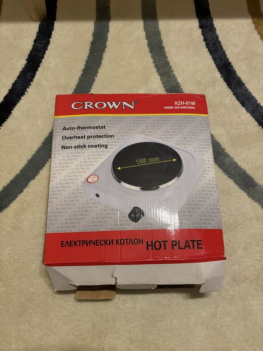 Нов единичен електрически котлон Crown KZH - 01W