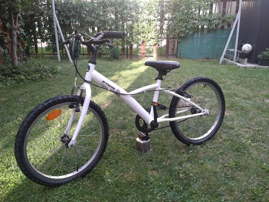 Bicicletă copii B'Twin, roți 20", albă