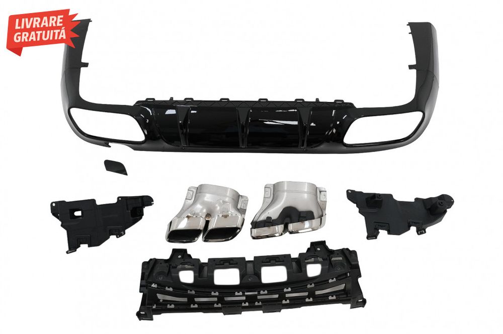 Difuzor Bara Spate cu Ornamente toba Mercedes CLS-Class C257 Sport Lin