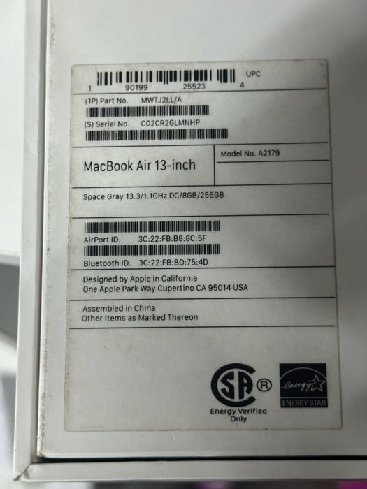 Macbook Air 2020 A2179
