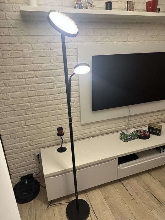 Lampadar Moemax cu dublu Led,180 cm/450 Lumen, 3000 Kelvin