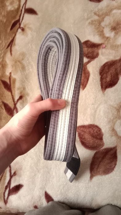 Пояс белосерый для кимано