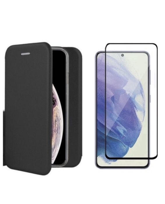 Samsung A03/A04/A14/A05S/A15/A16 Husa Flip Carte Piele si Folie Sticla