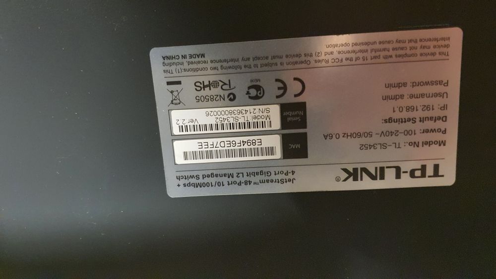Switch tplink tl-sl3452