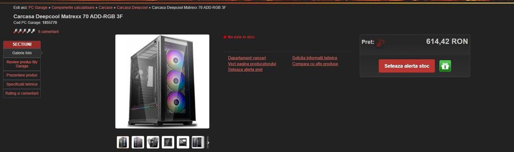 Carcasa Gaming Deepcool Matrexx 70 RGB