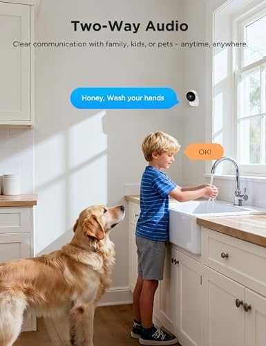 Нови 2 броя Вътрешна охранителна камера 1080P WiFi Нощно виждане AI