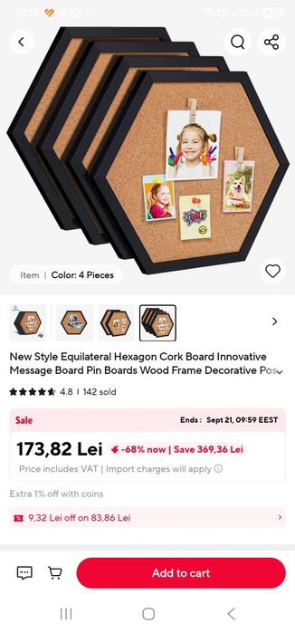 Placi  de pluta hexagonale, am 3 bucati exact ca cele din poza
