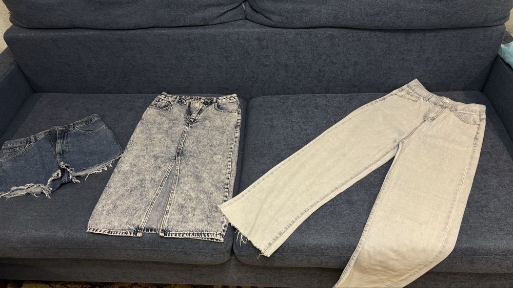 Джинсы юбка все по 2000