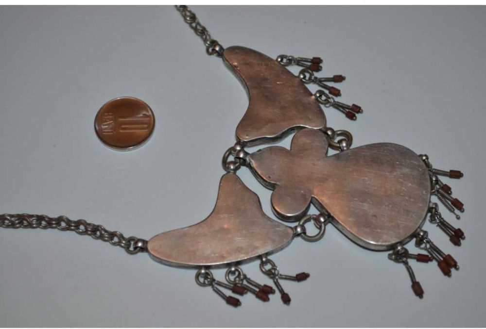 COLIER ARGINT 800 - La baza gatului - Tribal Ethnic Afghan - Vintage !