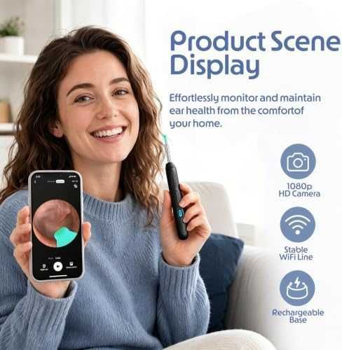 Нов KASURE ушен ендоскоп с HD камера LED WiFi уред за премахване на ушна кал