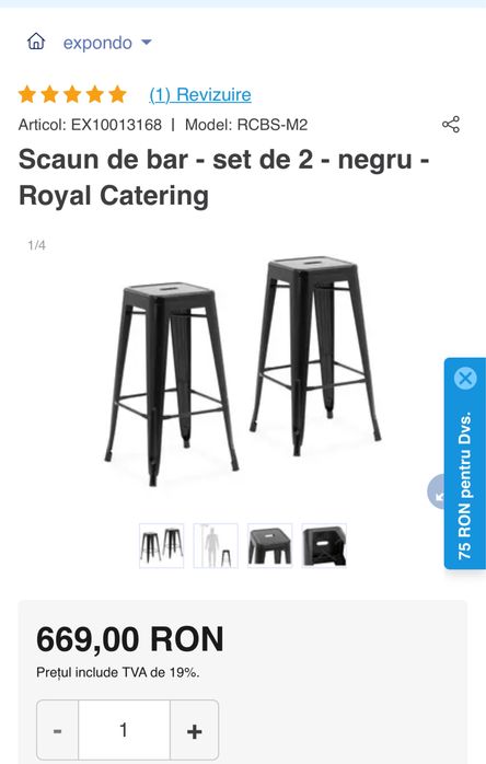 Scaune de bar din metal