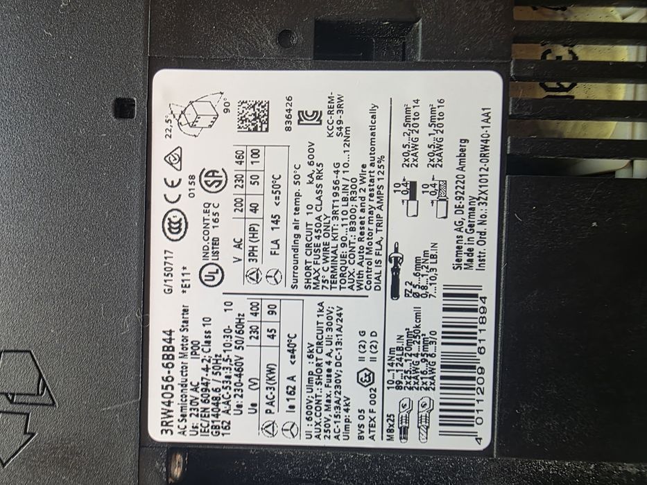 SIEMENS SIRIUS  3RW4056-6BB44 софтстарт