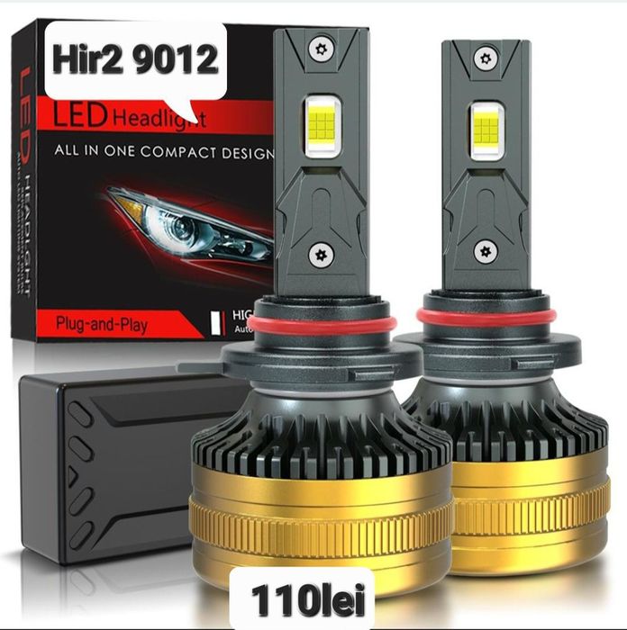 Becuri LED Hir2 9012  Canbus 12V-24V 60000LM set 2buc
