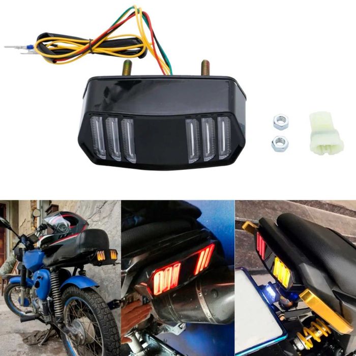 Стоп за мотор с мигачи, универсален, 10W, 12V