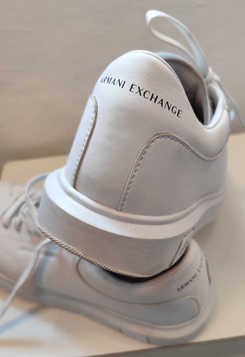 Pantofi sport casual 45 45.5 Armani piele naturala moale alb