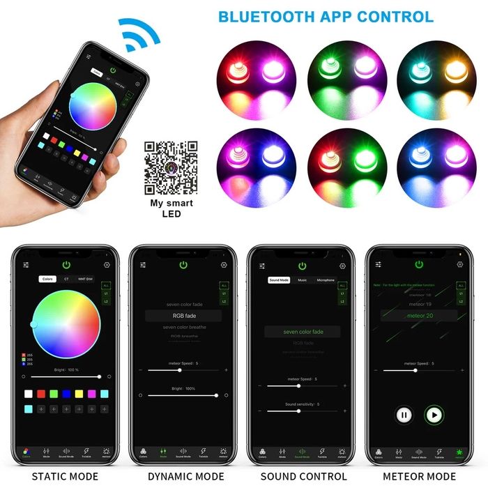 Plafon instelat RGBW Kit fibra optica 960stele+ stele cazatoare/meteor