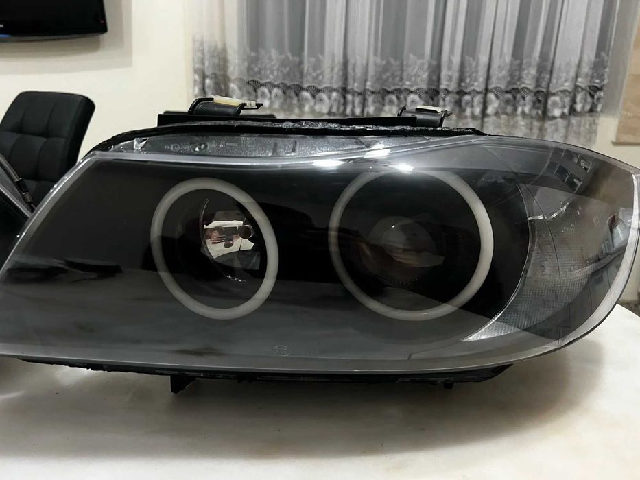 Kit inele Angel Eyes Cotton LED BMW Seria 3 E90 E91 Xenon, 105 - 120mm