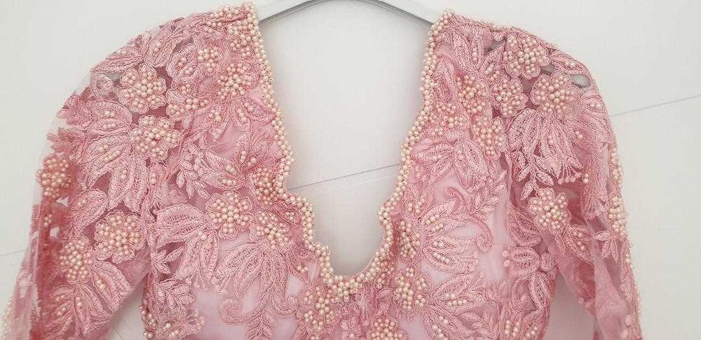 Rochie deosebita ptr okazii speciale, dantela bumbac/aplicatii perle