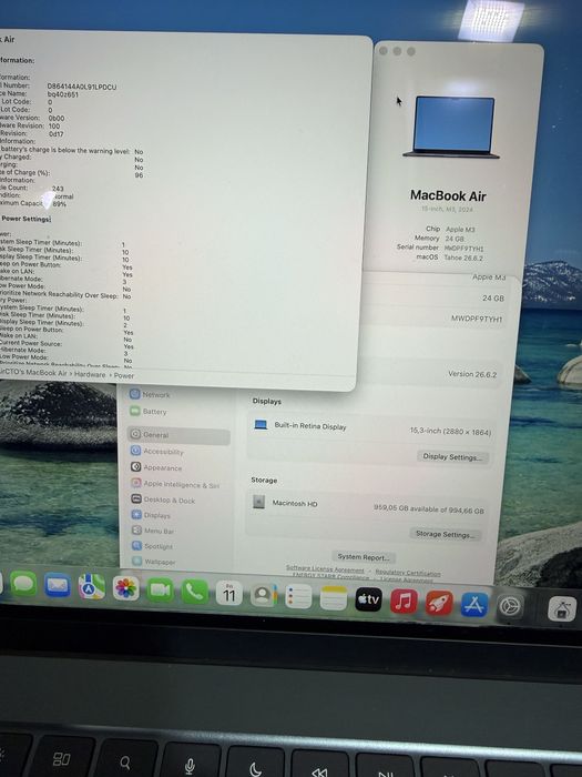 Macbook Air 15” M3 24gb Ram 1tb ssd