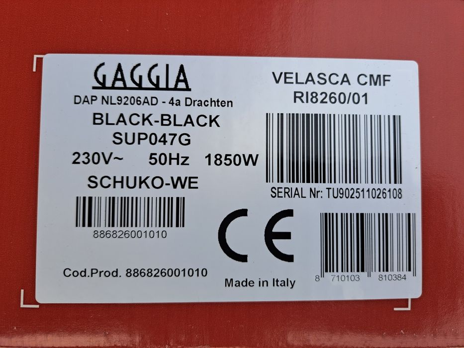 Espresor automat Gaggia Velasca RI8260/01