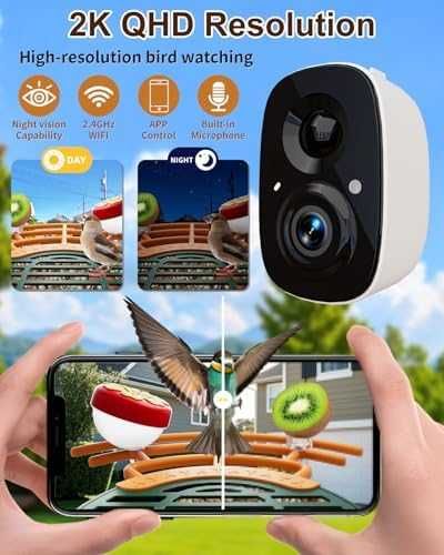 Нова Хранилка с камера за наблюдение на птици 2K, водоустойчива и умна