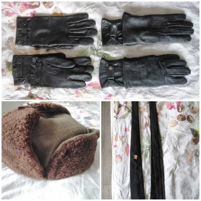 Кожени ръкавици, ушанка, вратовръзки