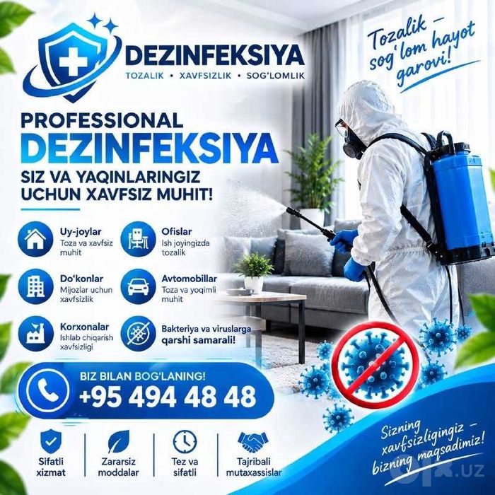 Professional dezinfeksiya xizmati