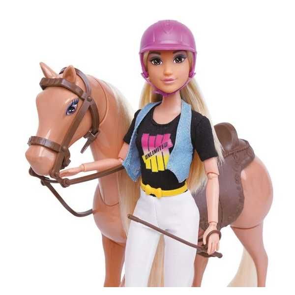 Кукла Бети с механичен кон и аксесоари, Кафяв