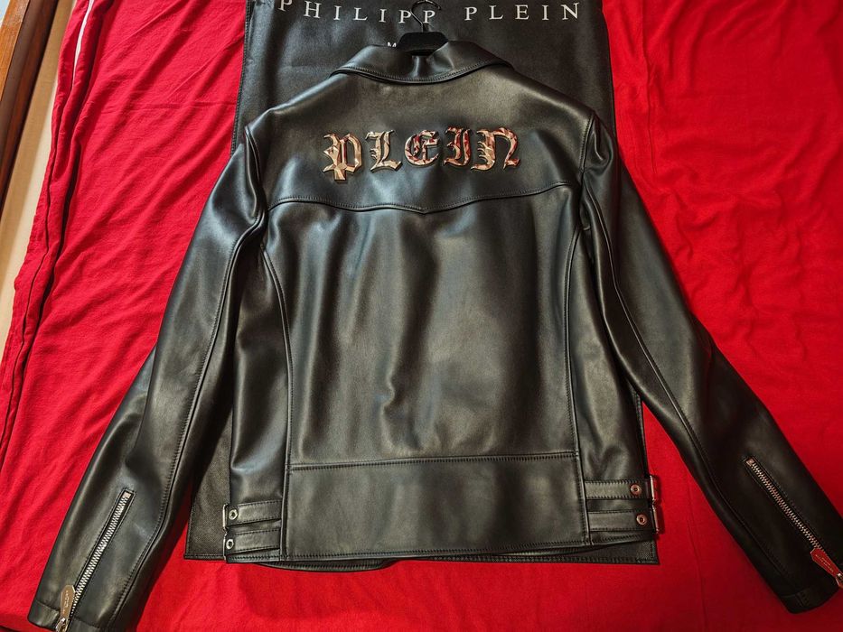 PHILIPP PLEIN оригинално ново рокерско кожено яке XXL