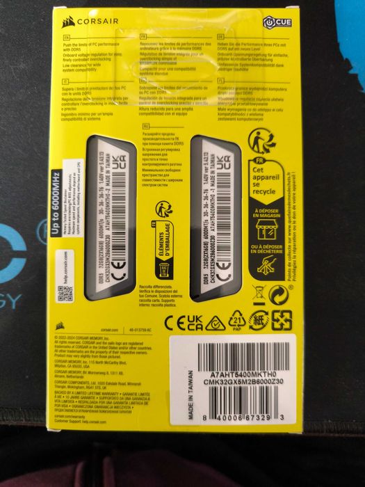 RAM Corsair VENGEANCE DDR5 2x16GB Kit 6000MHz CL30