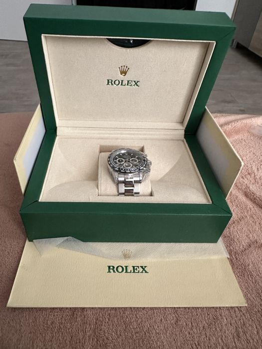 Ceas Rolex Daytona 40mm Black Ceramic Bezel Stainless Steel Black Dial