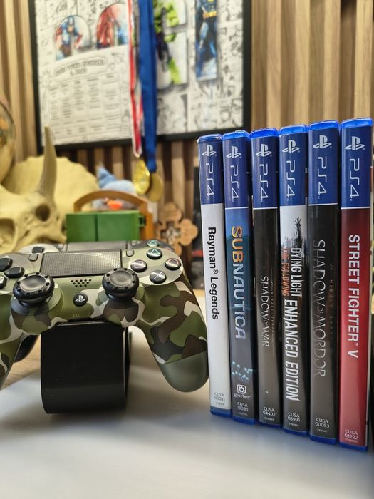 PS4 Slim + 2 контролера + 6 игри – 260