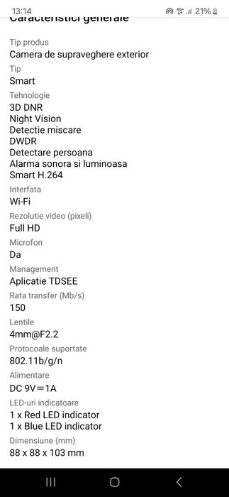 Camera supraveghere Tenda CP3